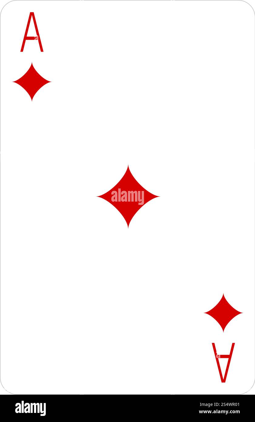 ACE di diamanti che giocano a carte. Illustrazione vettoriale su sfondo trasparente. Illustrazione Vettoriale