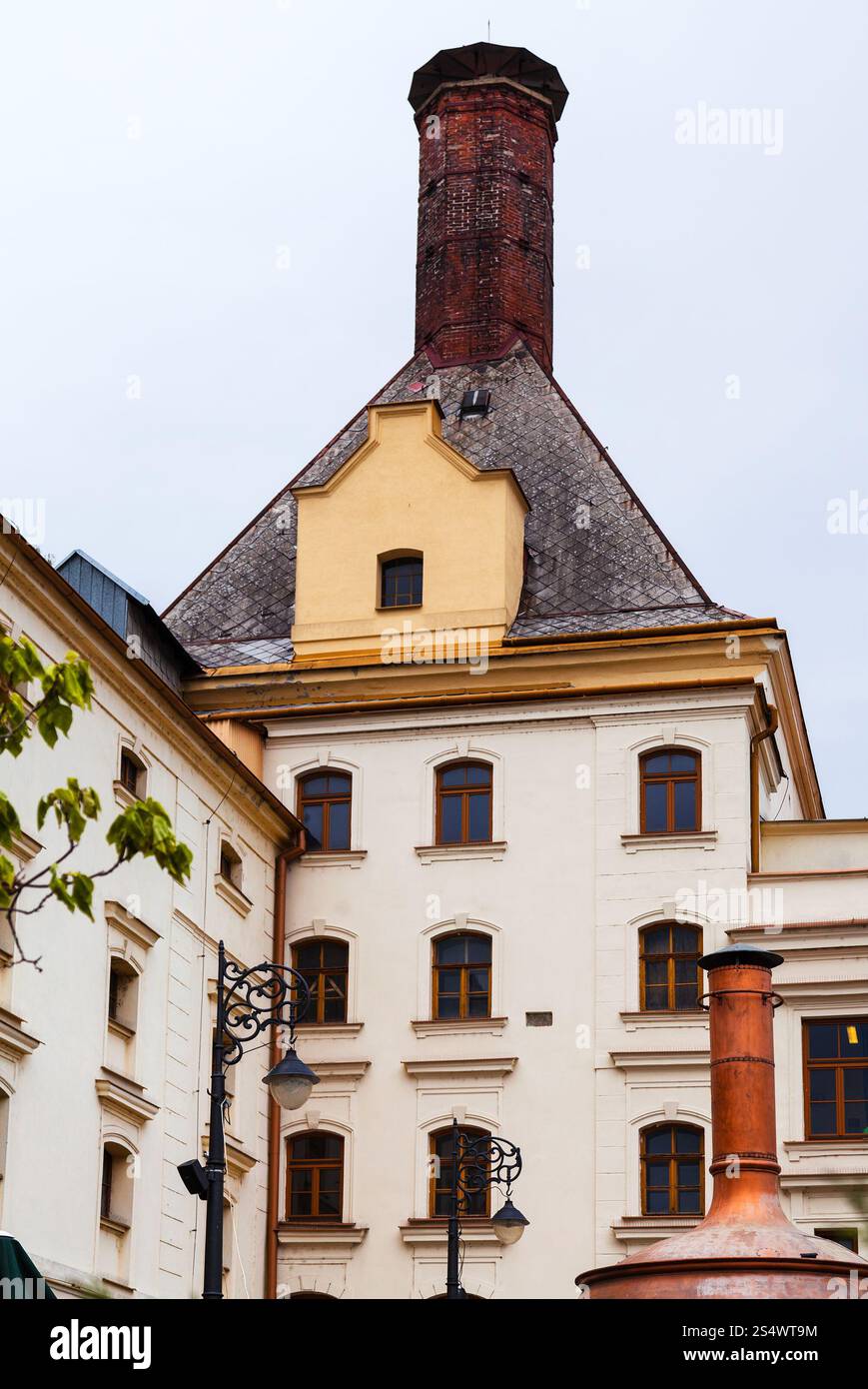Viaggiare a Brno città - palazzo della vecchia fabbrica di birra a Brno, Repubblica Ceca Foto Stock