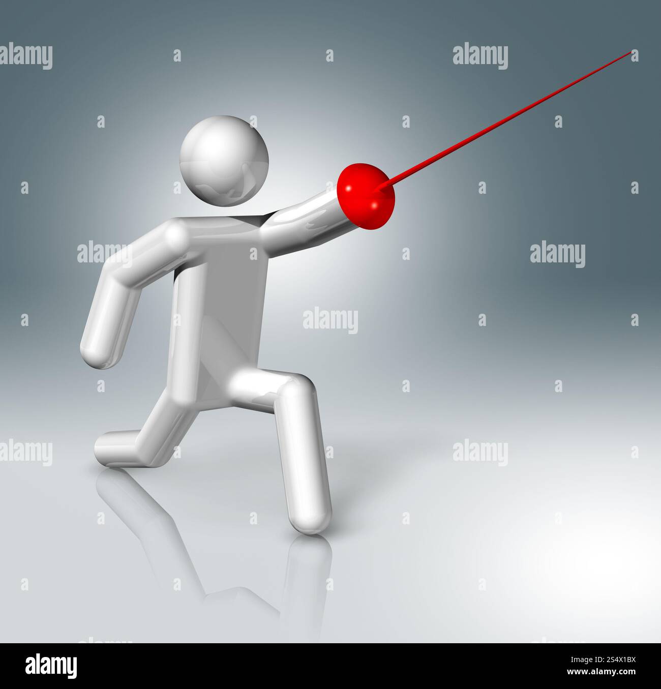 Tridimensionale simbolo di scherma, giochi olimpici Foto Stock