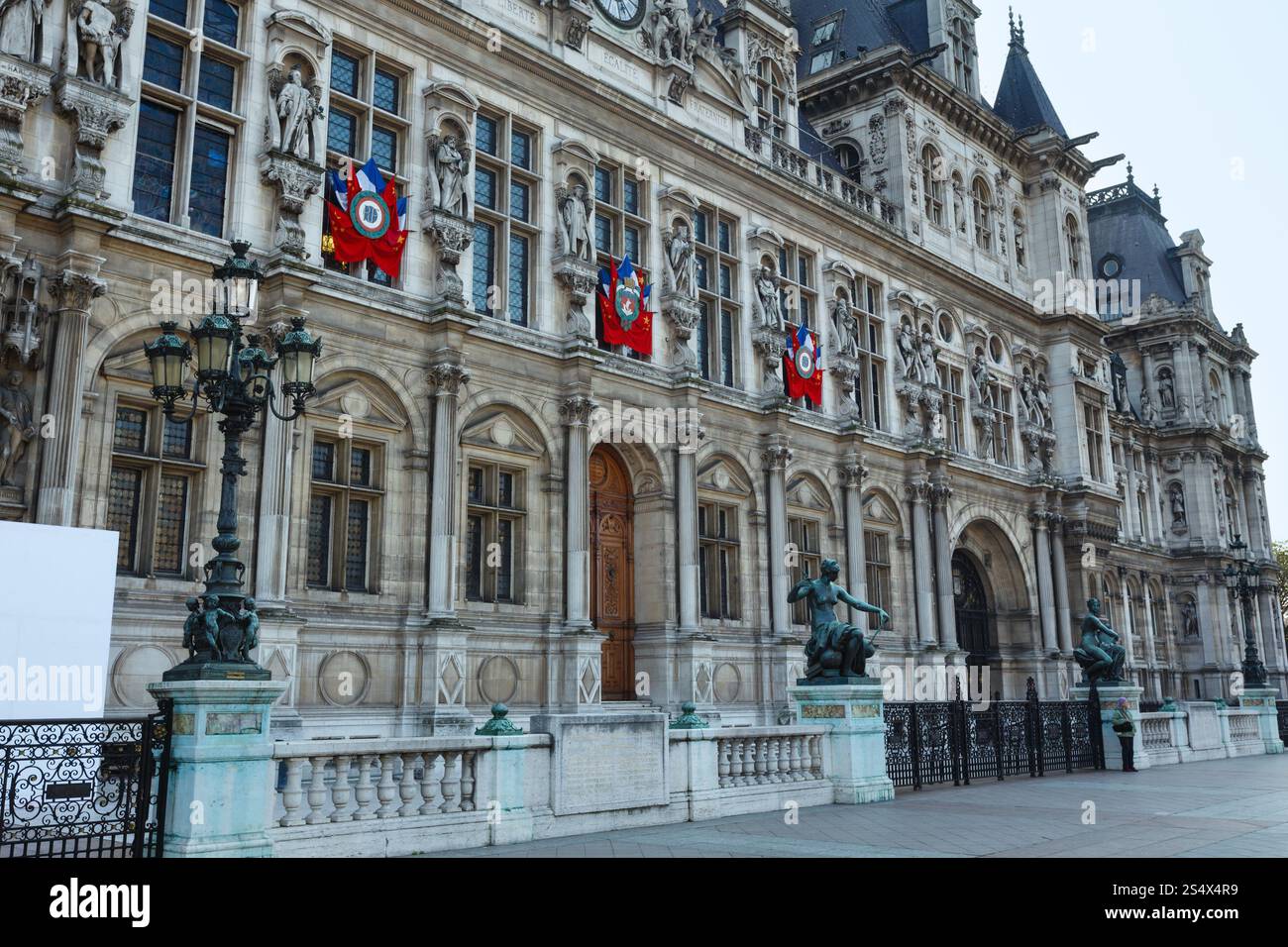 Hotel de Ville, Municipio di Parigi, Francia. Costruito nel 1533-1835. Ricostruzione nel 1873-1892. Architetti Theodore Ballu e Edouard Deperthes. Foto Stock