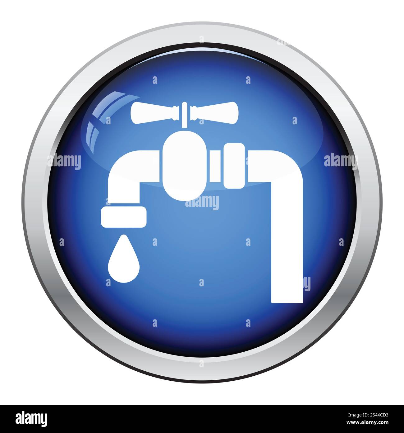 Icona del tubo con valvola. Design lucido dei pulsanti. Foto Stock