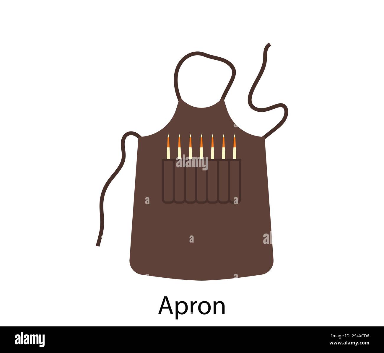 Icona grembiule artista. Design piatto a colori. Foto Stock