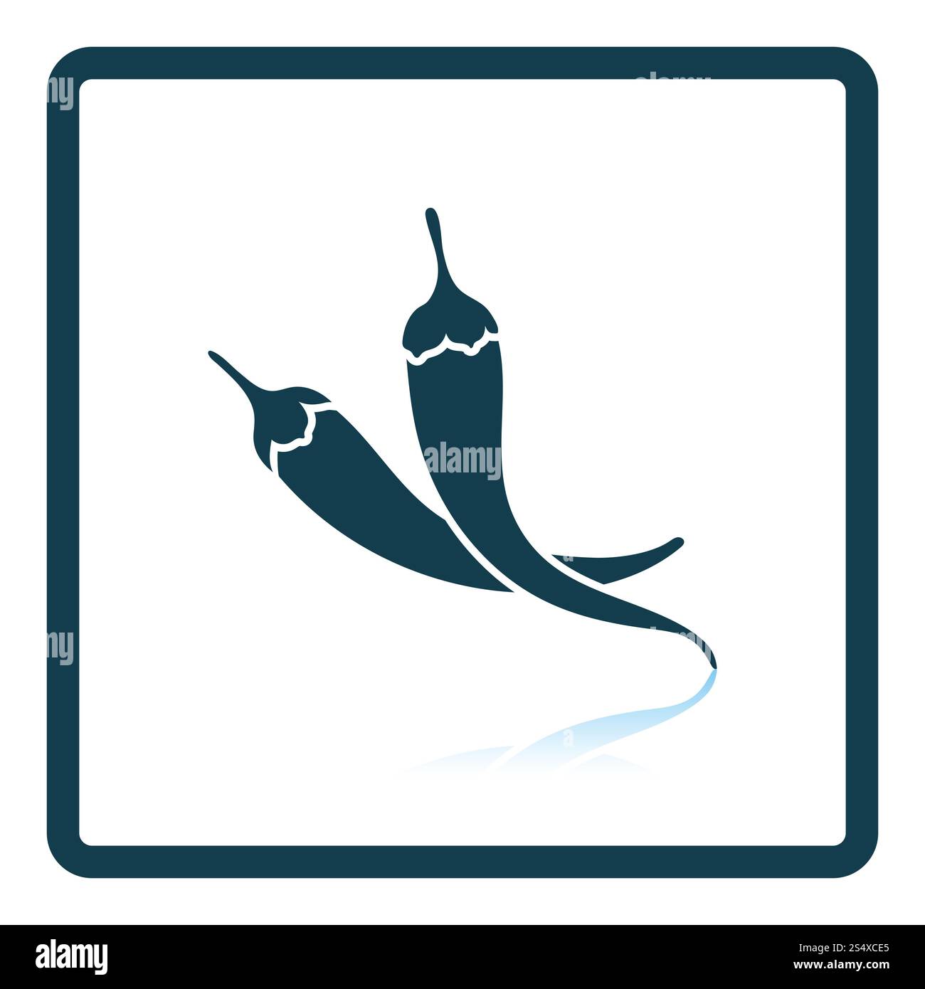 Icona peperoncino. Design con riflessi ombrosi. Foto Stock