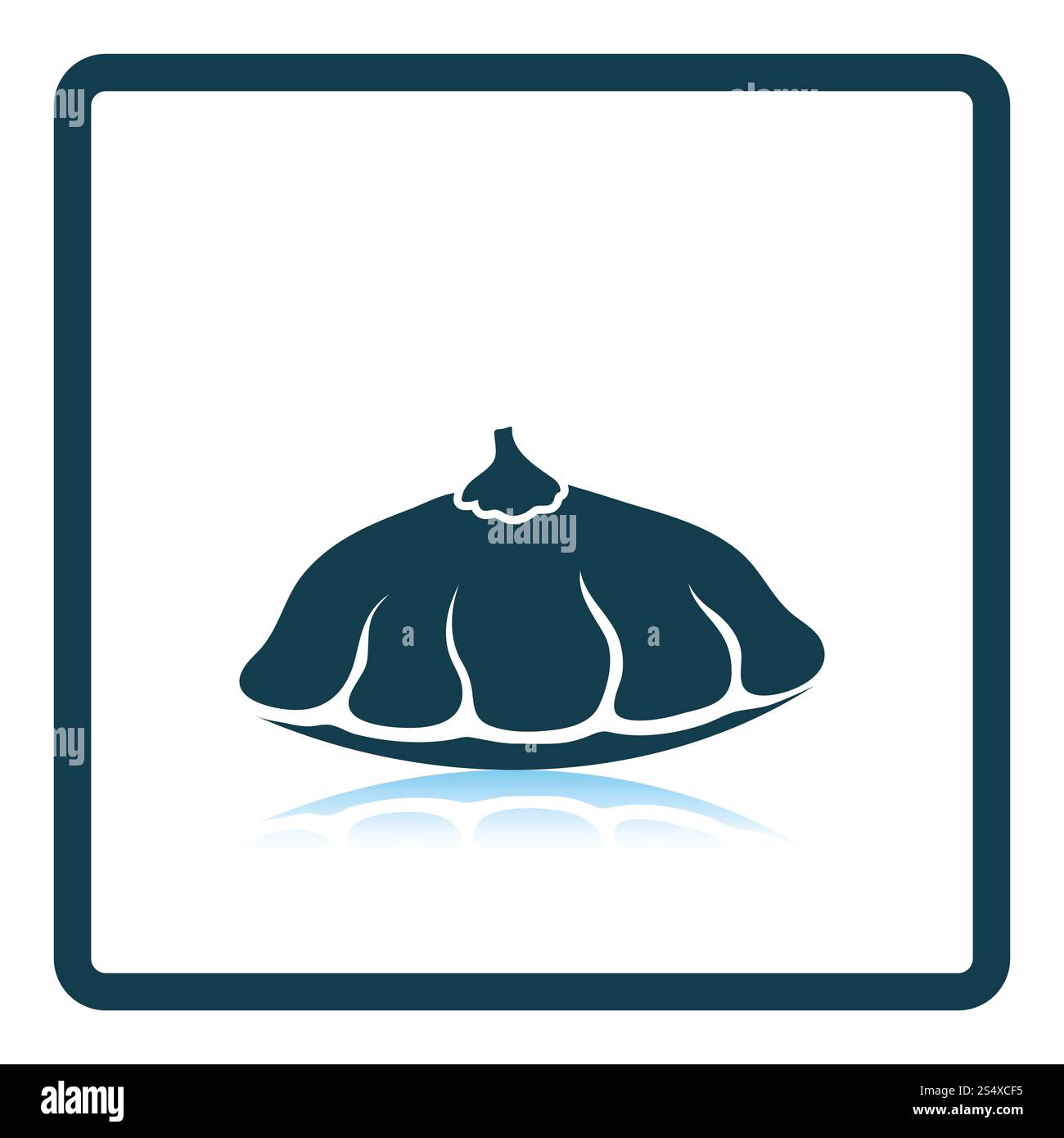 Icona della zucca. Design con riflessi ombrosi. Foto Stock