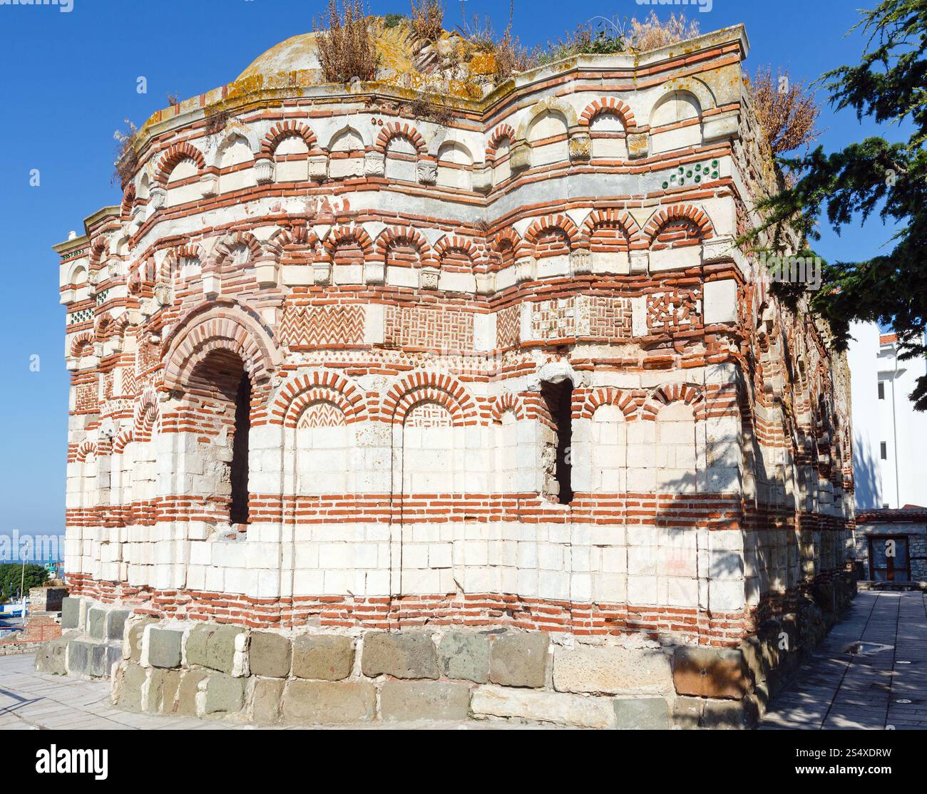 Distrutta chiesa San Giovanni Aliturghetos in Nessebar, Bulgaria. Foto Stock