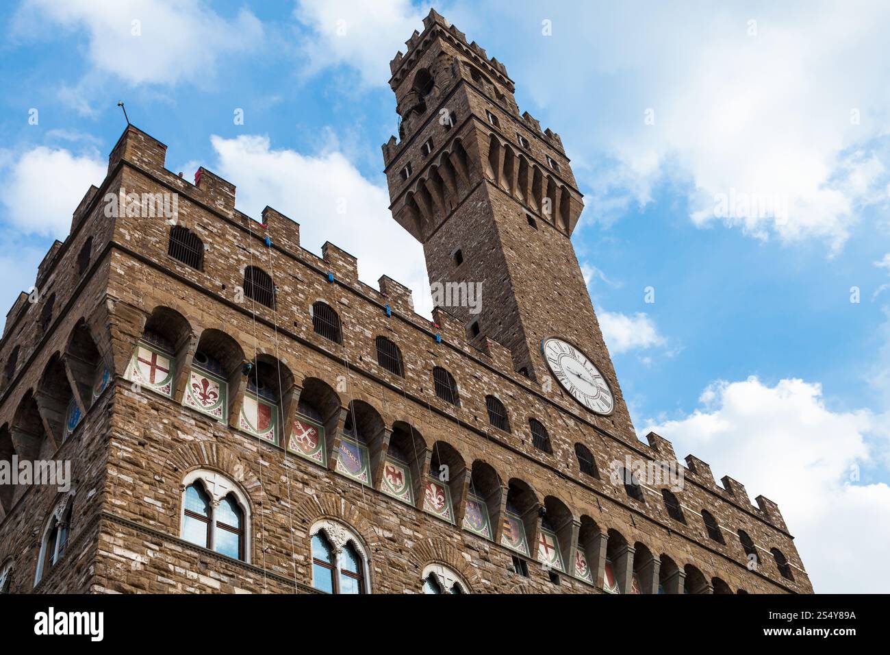 Viaggiare in Italia - Palazzo Vecchio (Palazzo Vecchio, Municipio) nella città di Firenze Foto Stock