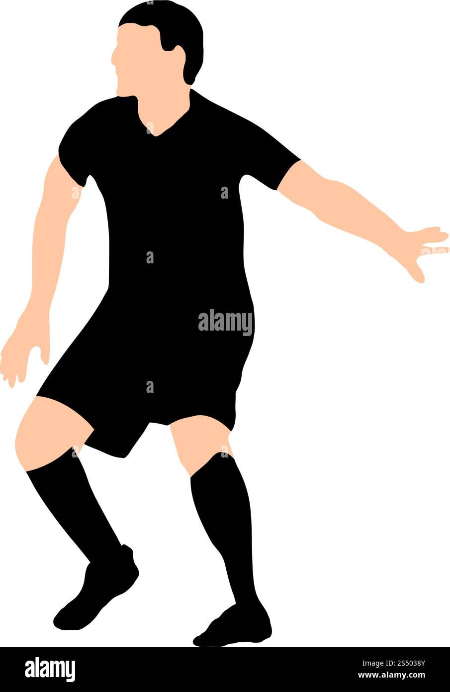Altamente dettagliate soccer silhouette. Completamente modificabile EPS 10 illustrazione vettoriale. Illustrazione Vettoriale