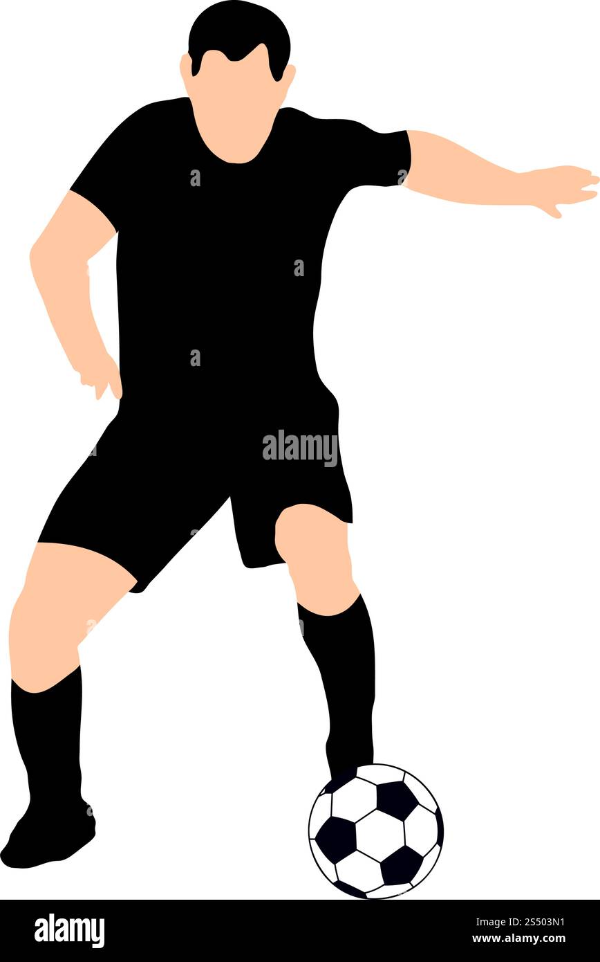 Altamente dettagliate soccer silhouette. Completamente modificabile EPS 10 illustrazione vettoriale. Illustrazione Vettoriale
