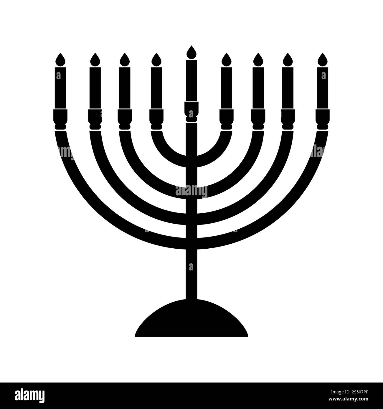 Menorah per l'icona di Hanukkah. Foto Stock