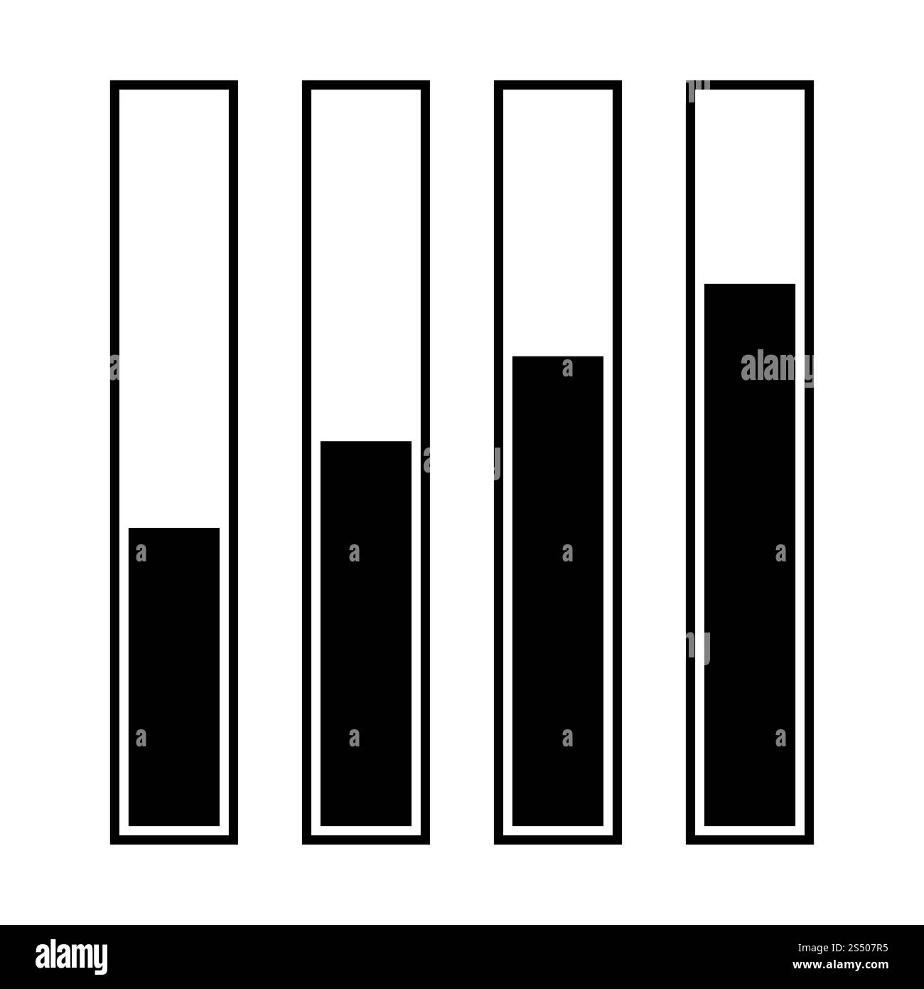 Icona nera di crescita diagramma . Foto Stock