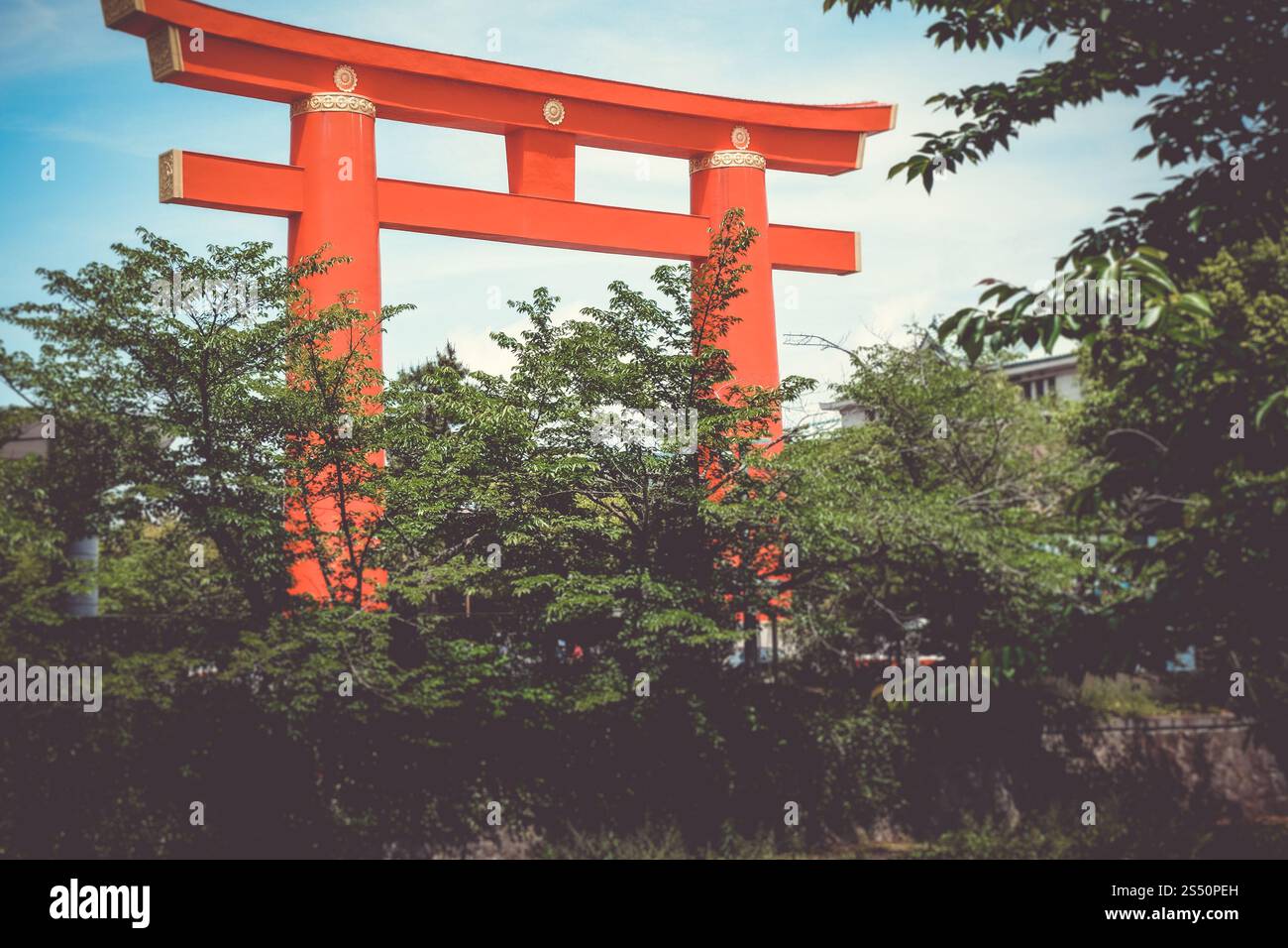 Heian Shrine torii Gate a Kyoto, Giappone. Heian Shrine torii Gate, Kyoto, Giappone Foto Stock