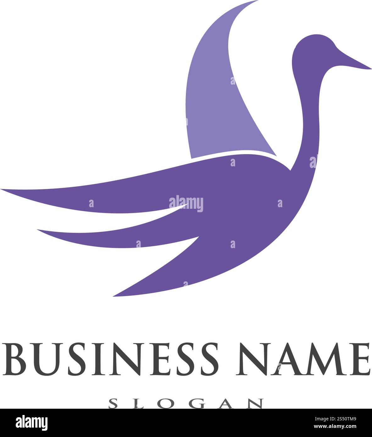 Swan modello logo illustrazione vettoriale design Illustrazione Vettoriale