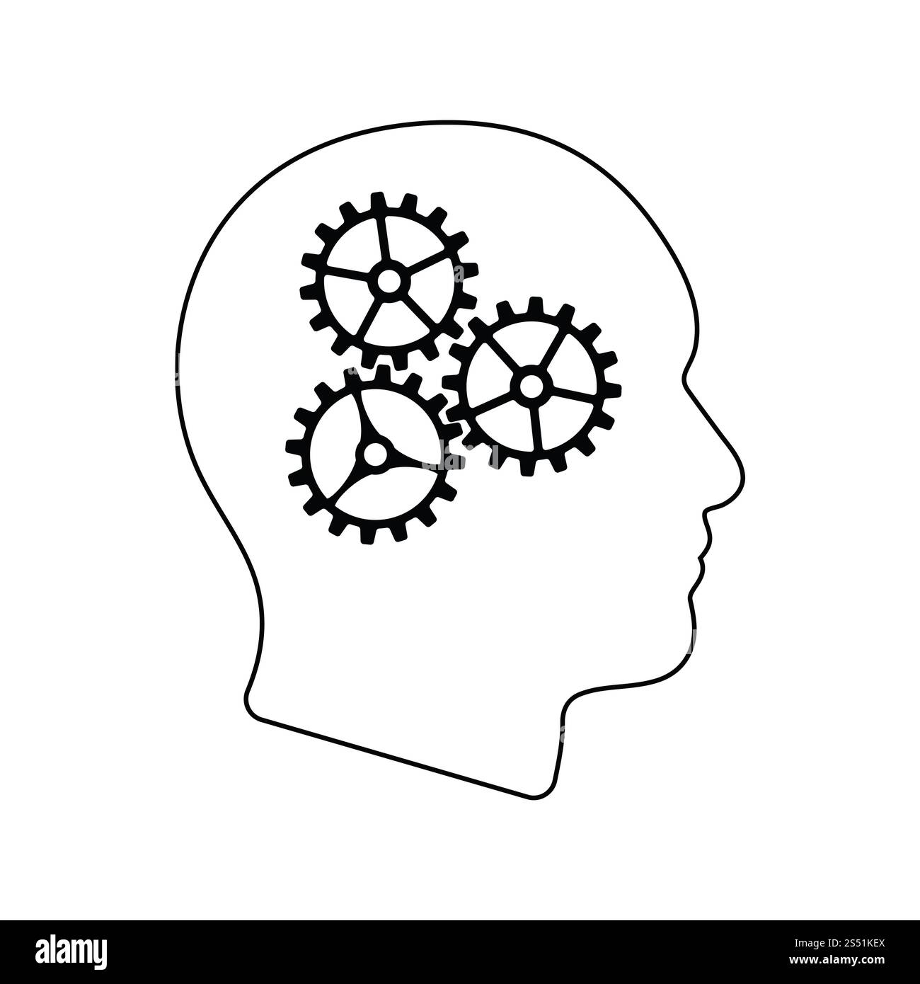 Icona di brainstorming. Linea sottile design. Illustrazione Vettoriale. Foto Stock