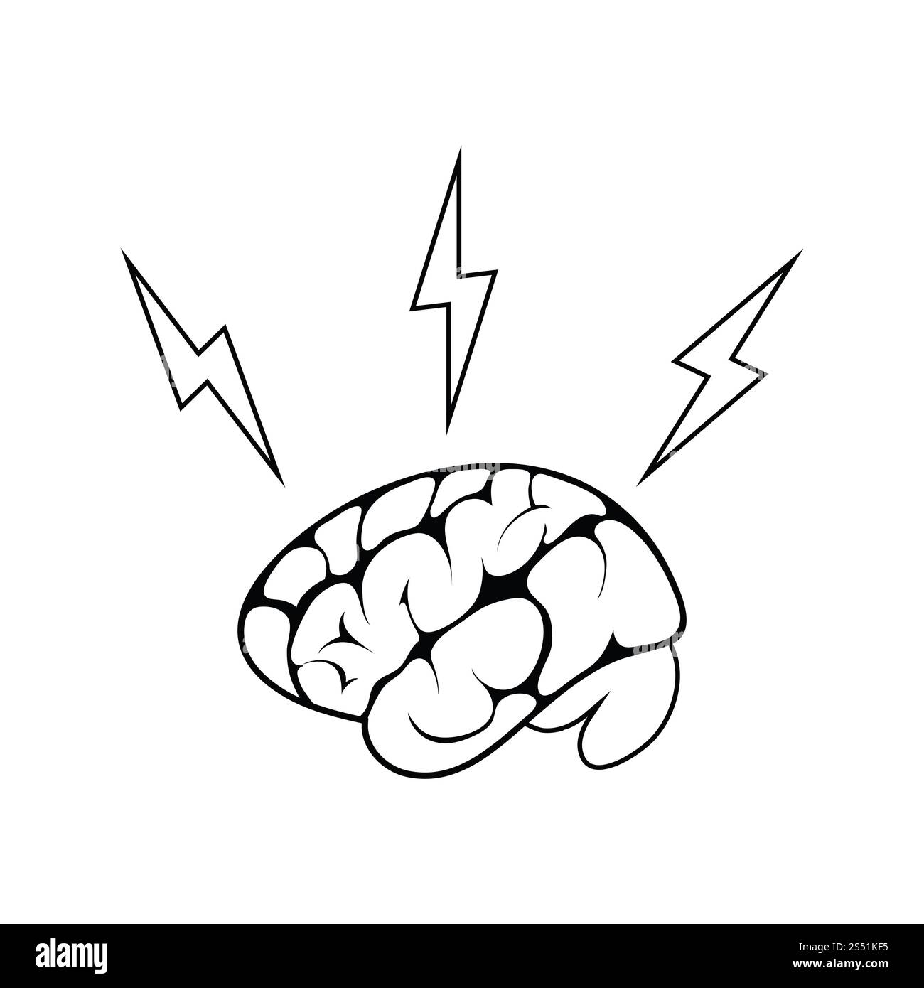 Icona di brainstorming. Linea sottile design. Illustrazione Vettoriale. Foto Stock