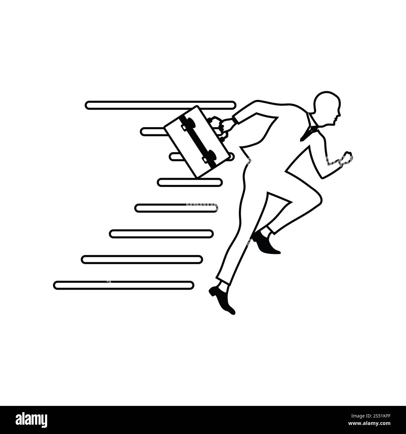 Icona di imprenditore di accelerazione. Linea sottile design. Illustrazione Vettoriale. Foto Stock