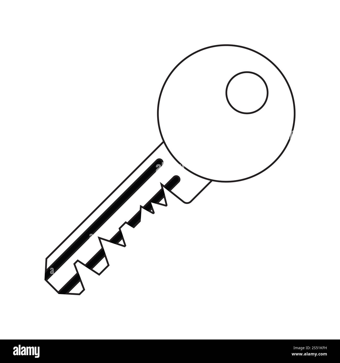 Icona del tasto. Linea sottile design. Illustrazione Vettoriale. Foto Stock