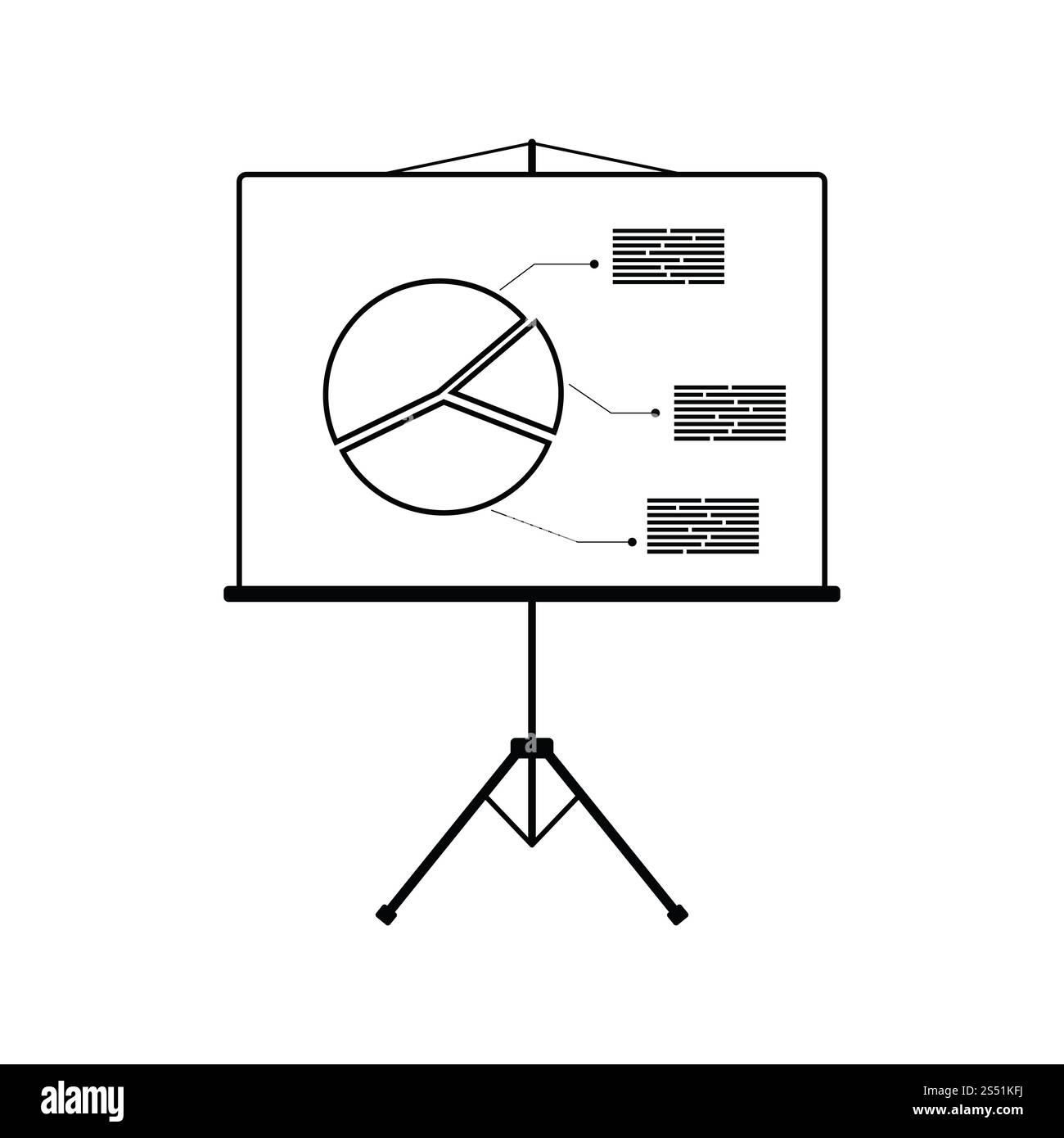 Icona della presentazione stand. Linea sottile design. Illustrazione Vettoriale. Foto Stock