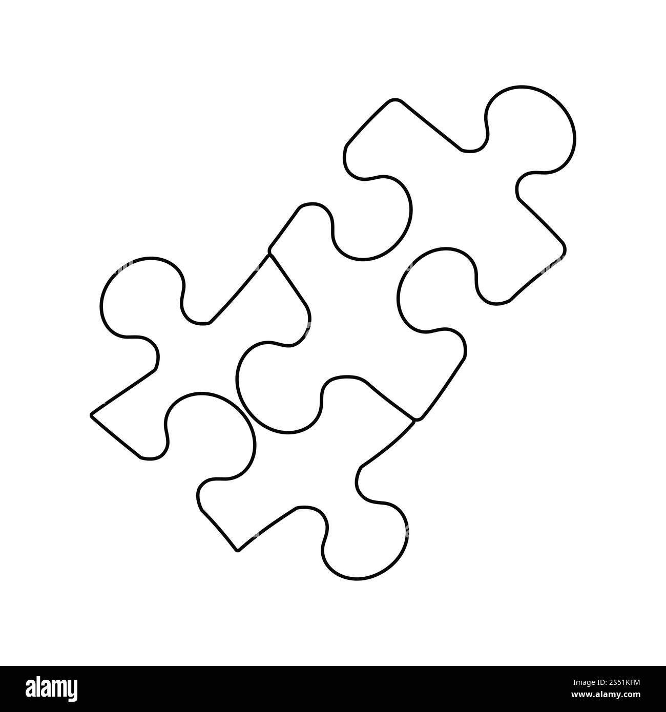 Icona della decisione di puzzle. Linea sottile design. Illustrazione Vettoriale. Foto Stock