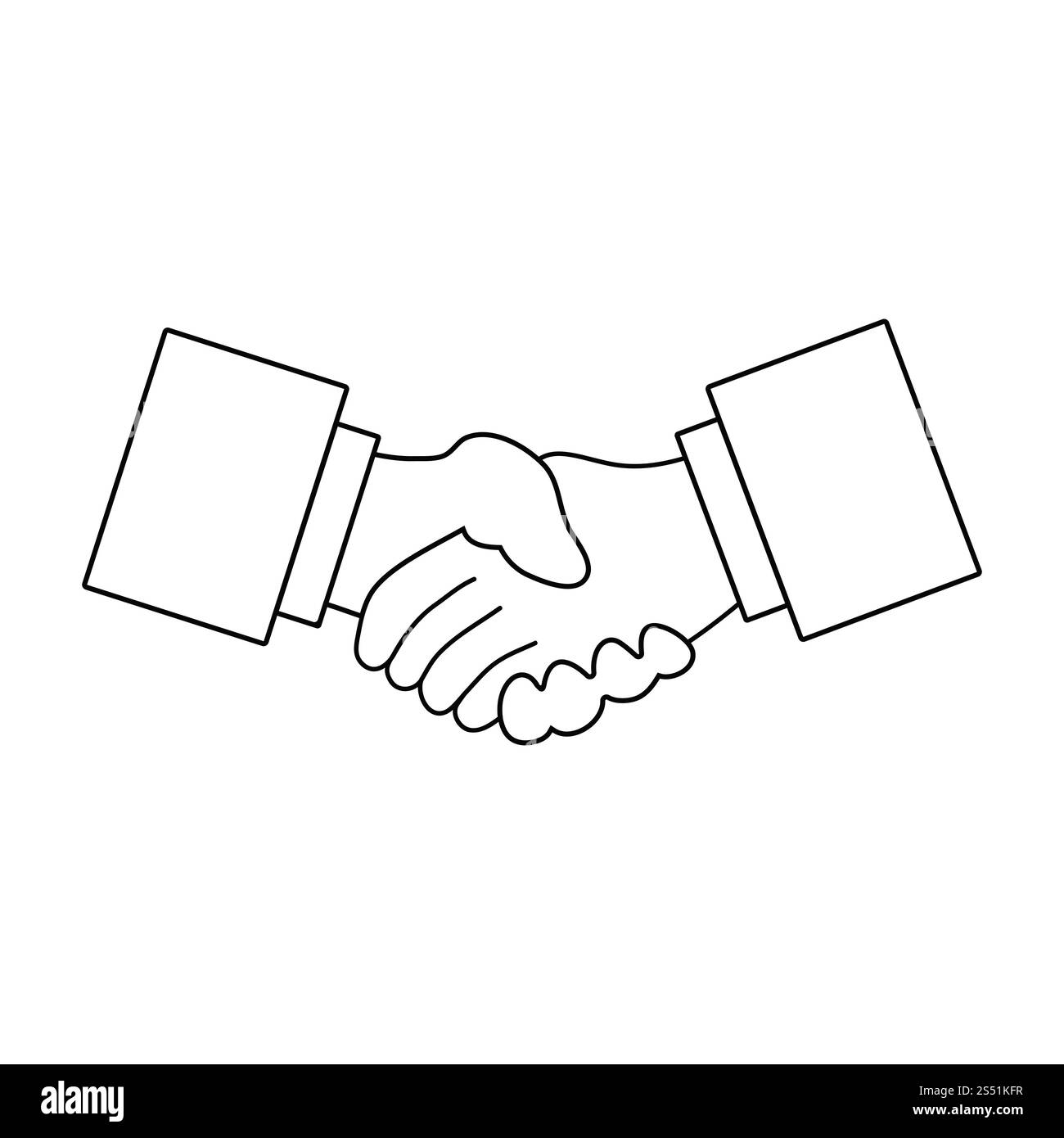 Icona della Riunione di imprenditori. Linea sottile design. Illustrazione Vettoriale. Foto Stock