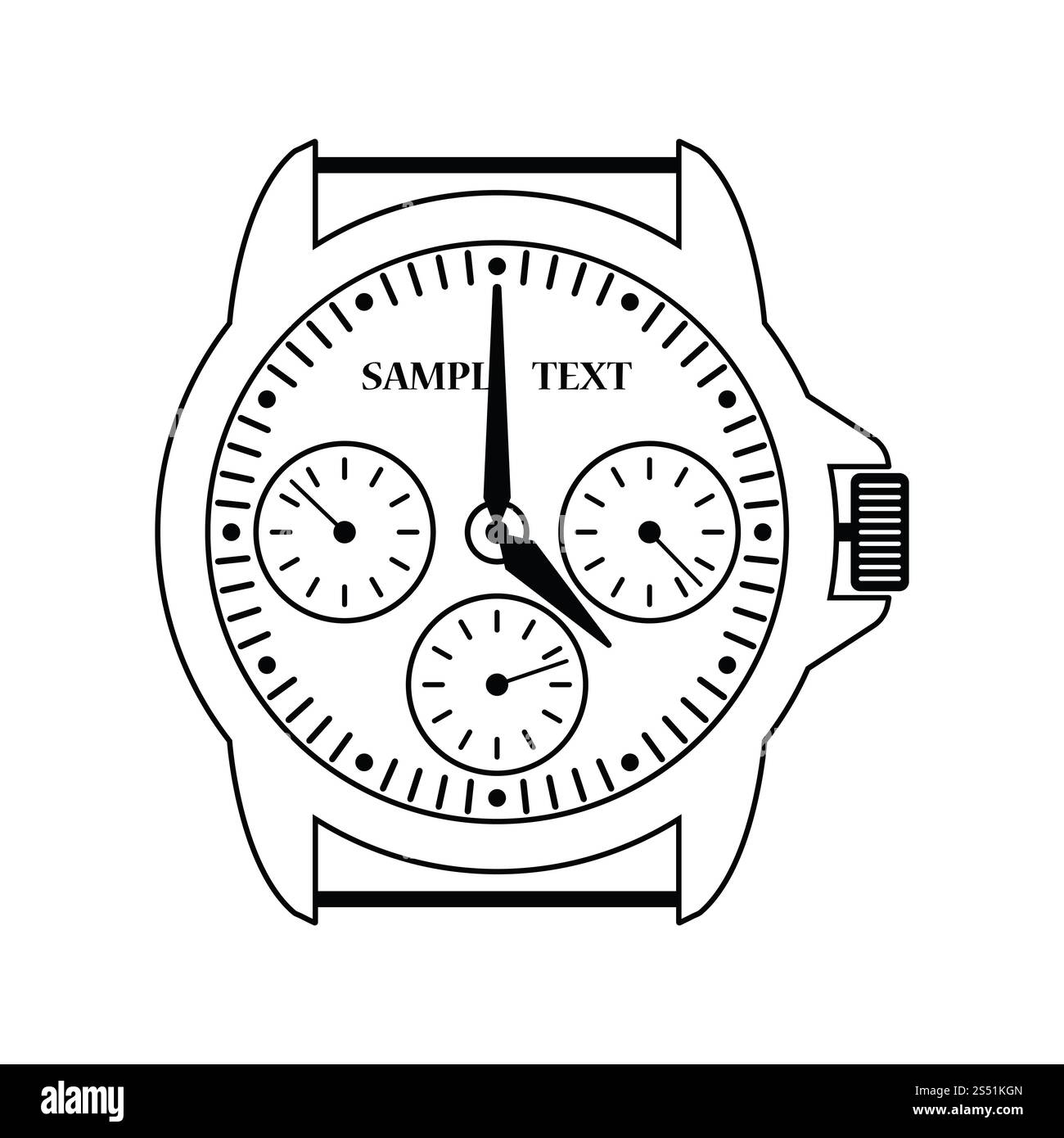 Icona di orologi. Linea sottile design. Illustrazione Vettoriale. Foto Stock