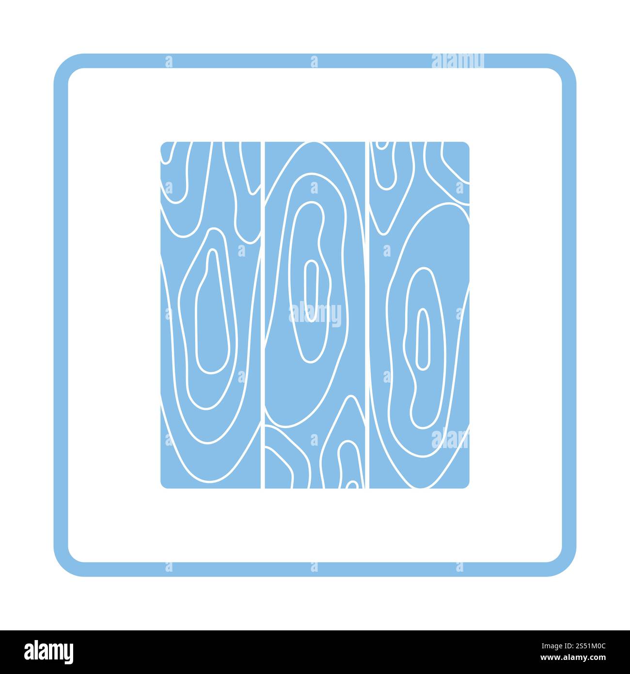 Icona del parquet listone pattern. La cornice blu design. Illustrazione Vettoriale. Foto Stock