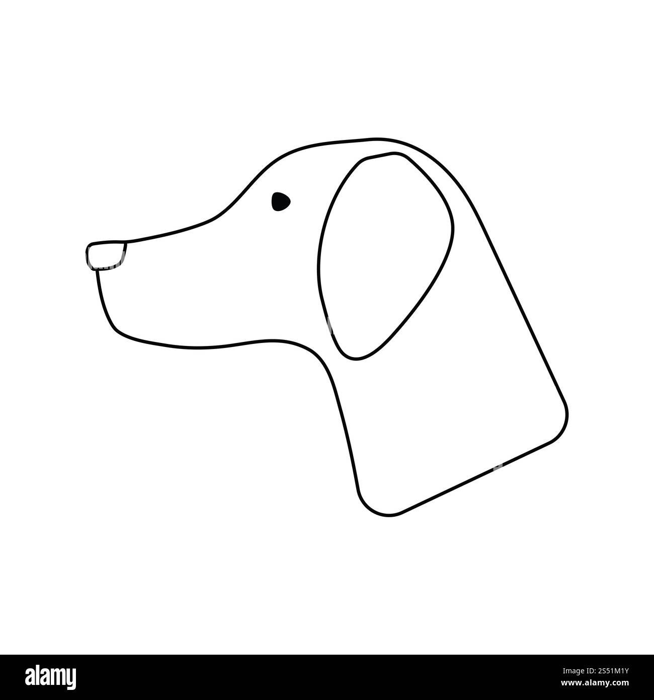 Icona di hinting cane era. Linea sottile design. Illustrazione Vettoriale. Foto Stock
