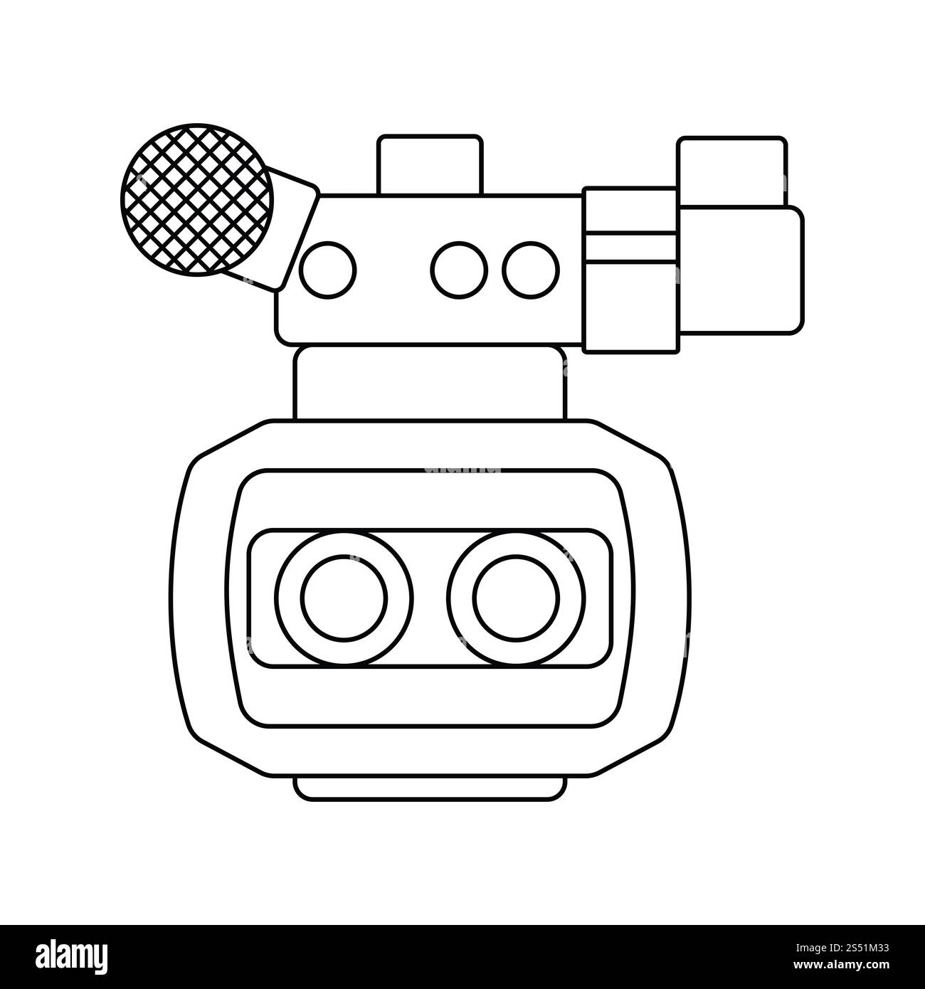 Film in 3D l'icona della fotocamera. Linea sottile design. Illustrazione Vettoriale. Foto Stock