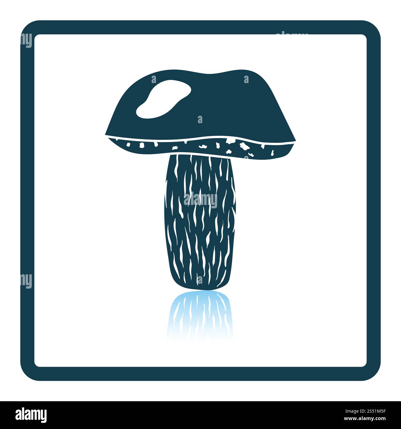 Icona dei funghi. Design con riflessi ombrosi. Illustrazione vettoriale. Foto Stock