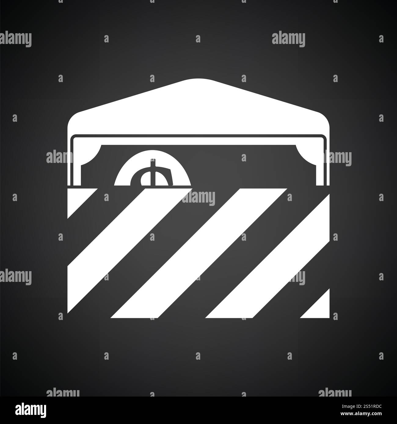 Icona della busta regalo di compleanno con i soldi . Sfondo nero con bianco. Illustrazione vettoriale. Foto Stock