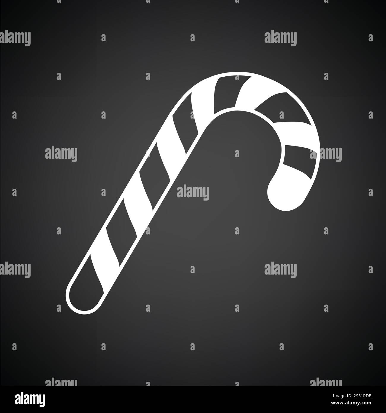 Stick candy icona. Sfondo nero con il bianco. Illustrazione Vettoriale. Foto Stock