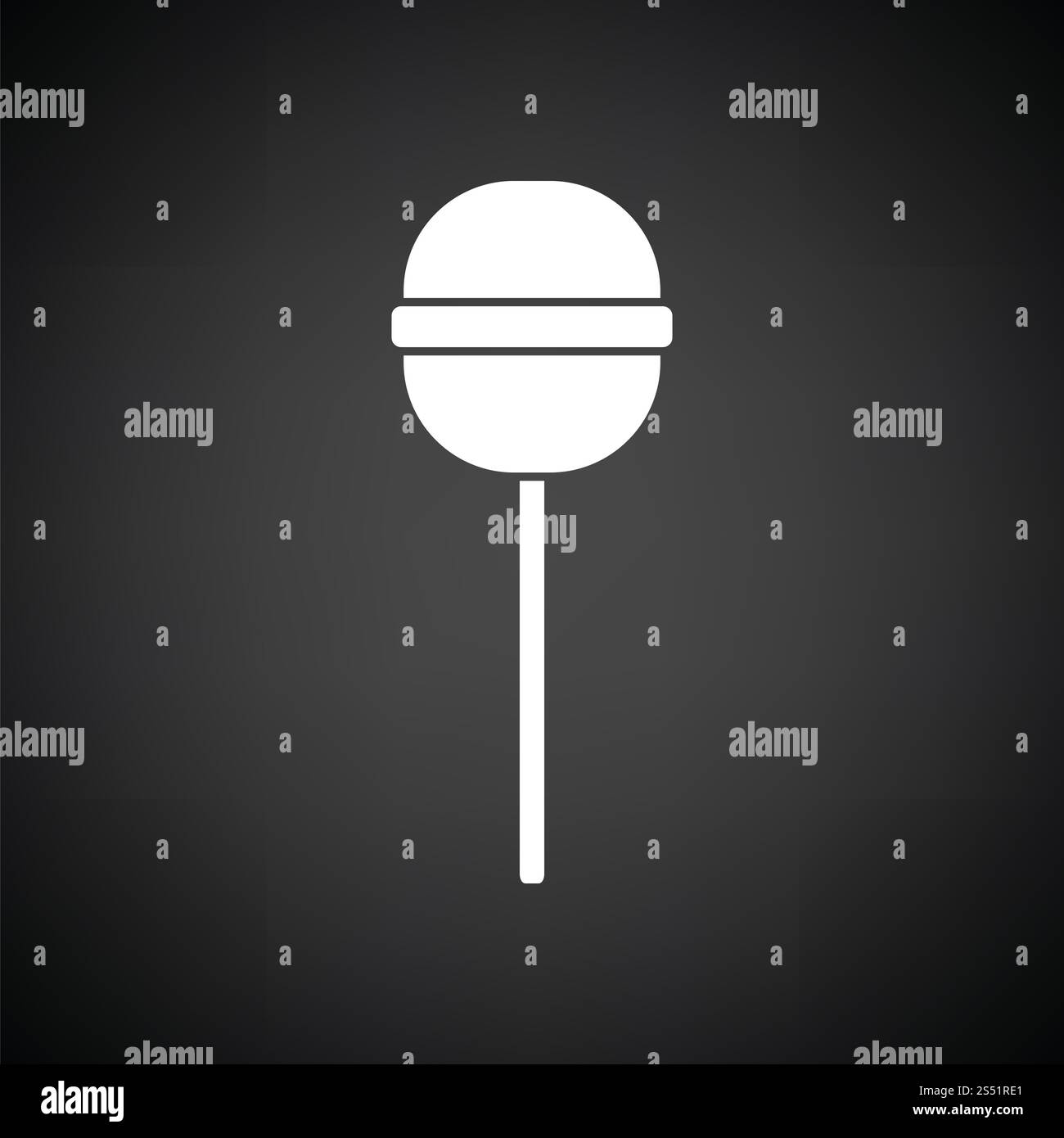 Stick candy icona. Sfondo nero con il bianco. Illustrazione Vettoriale. Foto Stock