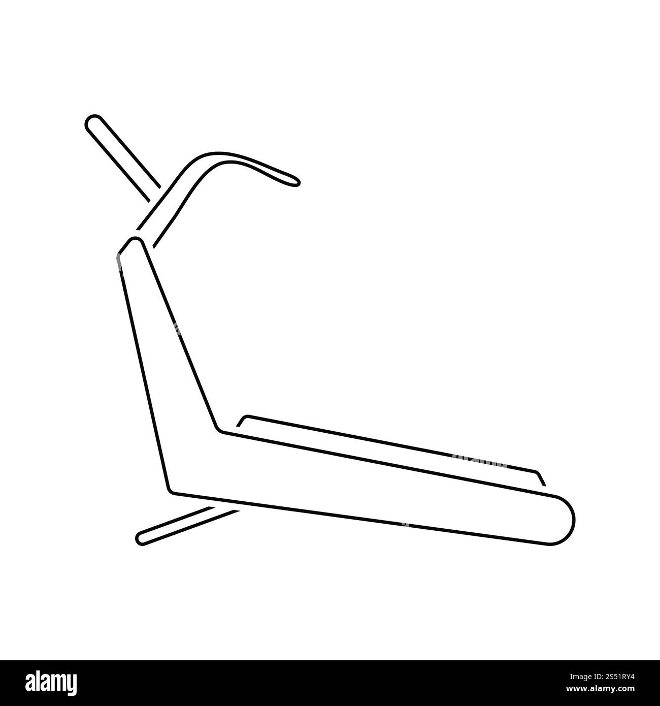 Icona di tapis roulant. Linea sottile design. Illustrazione Vettoriale. Foto Stock