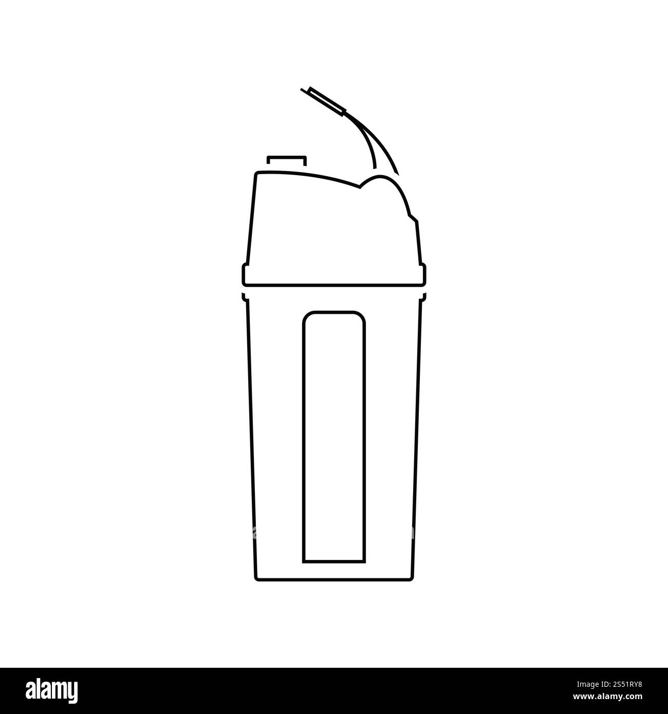 Bottiglia di fitness icona. Linea sottile design. Illustrazione Vettoriale. Foto Stock