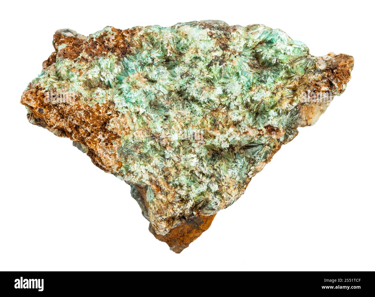 Le riprese in modalità macro di minerali naturali - ruvida pietra pirofillite isolate su sfondi bianchi dai Monti Urali Foto Stock