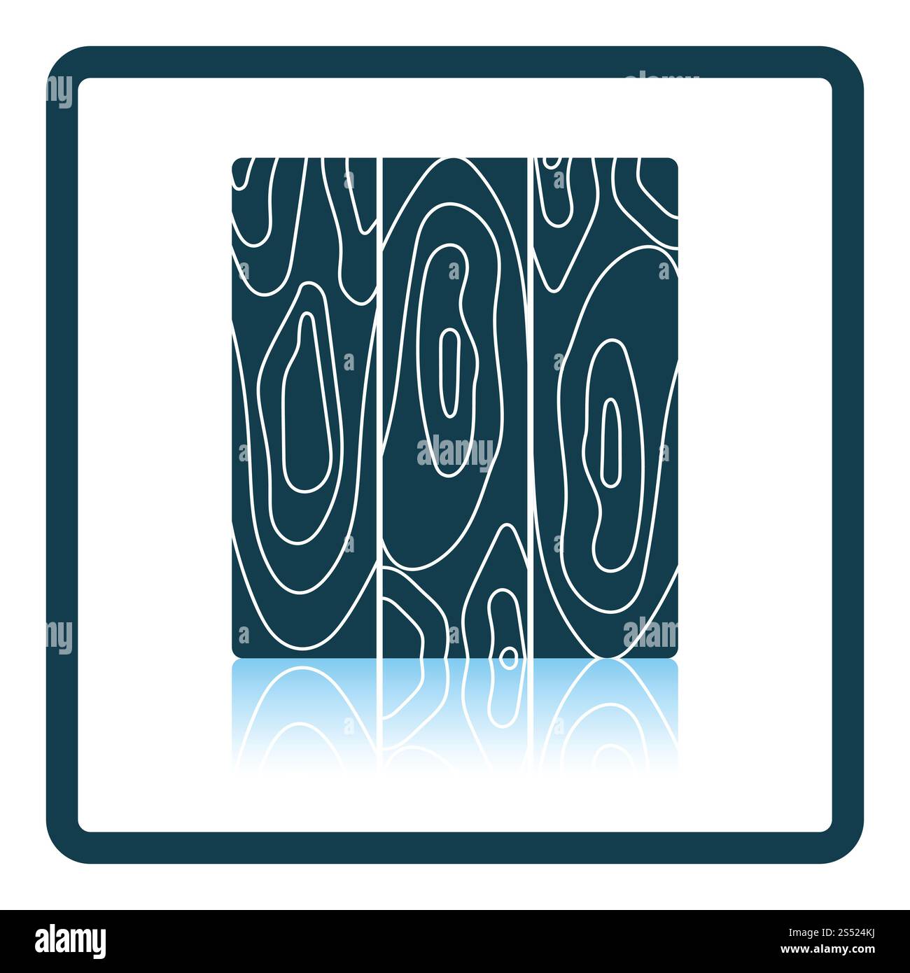 Icona del parquet listone pattern. Ombra di design di riflessione. Illustrazione Vettoriale. Foto Stock