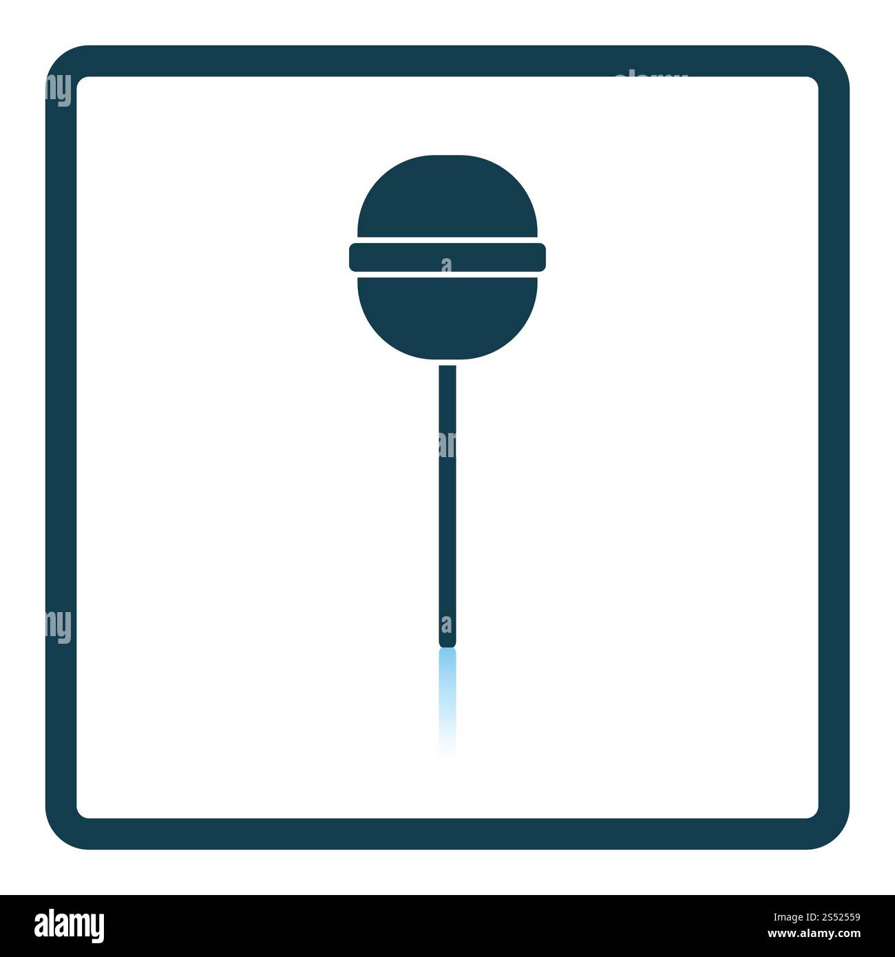 Stick candy icona. Ombra di design di riflessione. Illustrazione Vettoriale. Foto Stock