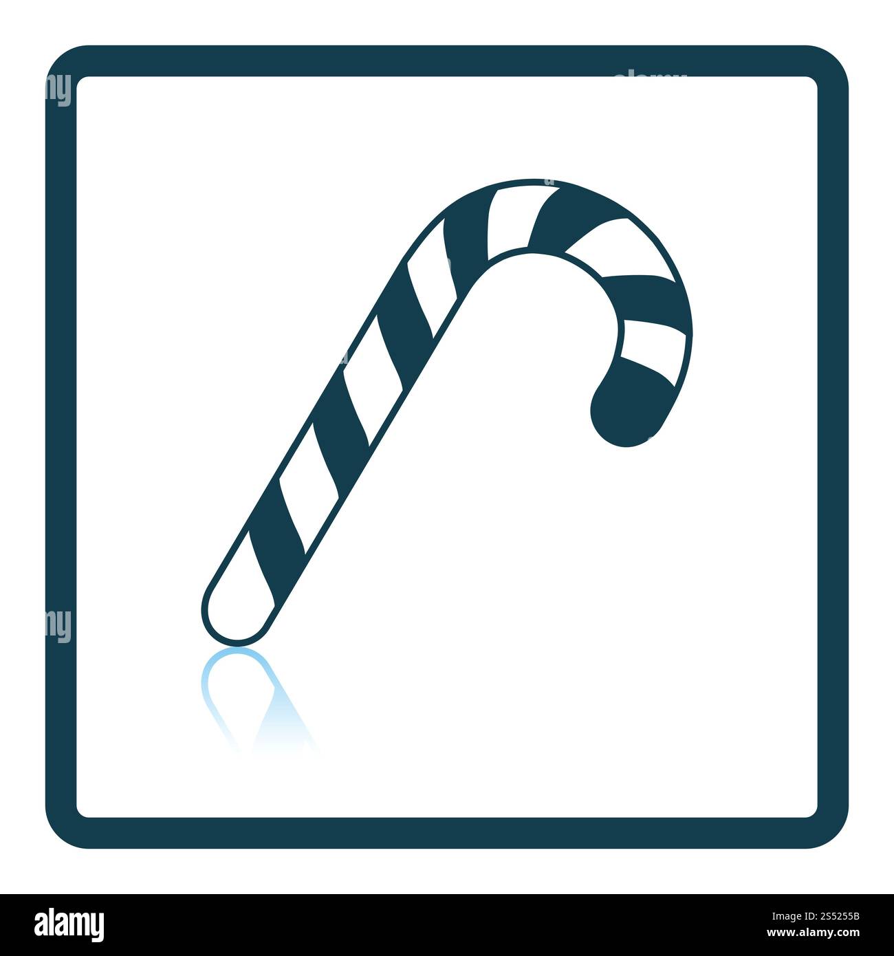 Stick candy icona. Ombra di design di riflessione. Illustrazione Vettoriale. Foto Stock