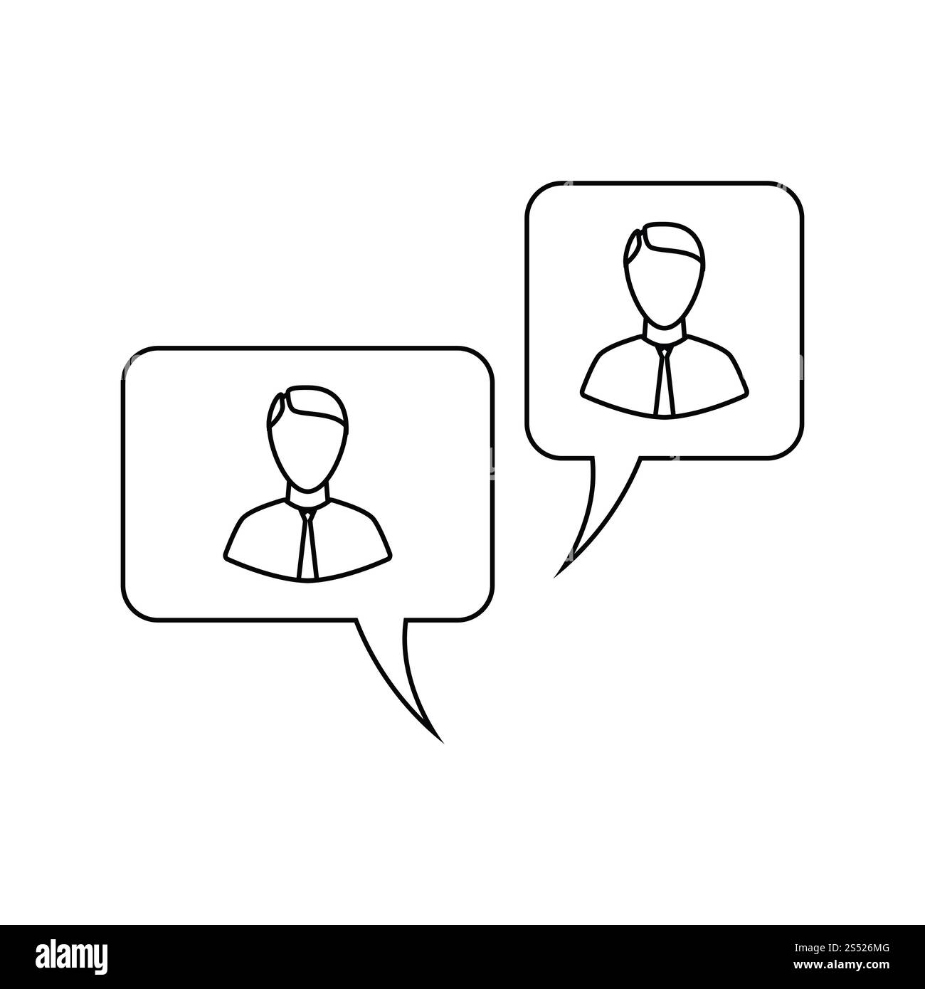 Icona Chat. Linea sottile design. Illustrazione Vettoriale. Foto Stock