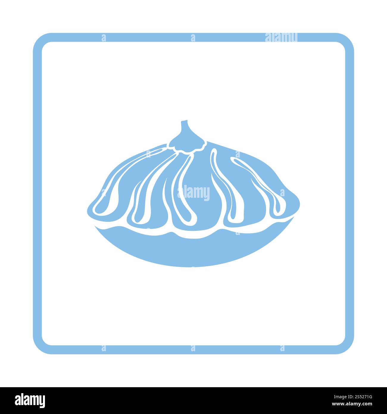 Bush Icona di zucca. La cornice blu design. Illustrazione Vettoriale. Foto Stock