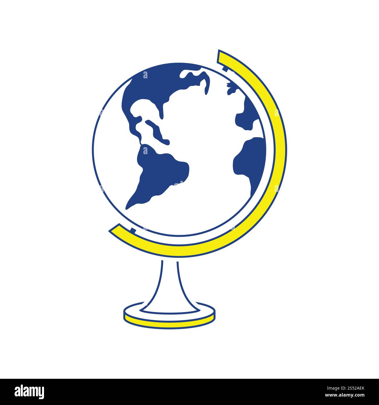 Icona del globo. Linea sottile design. Illustrazione Vettoriale. Foto Stock