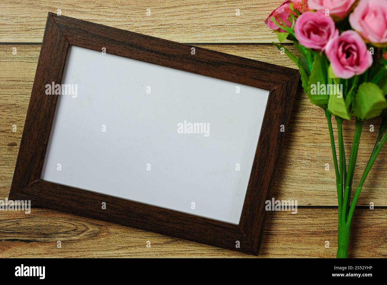 Lay piatto photo frame per mockup Foto Stock
