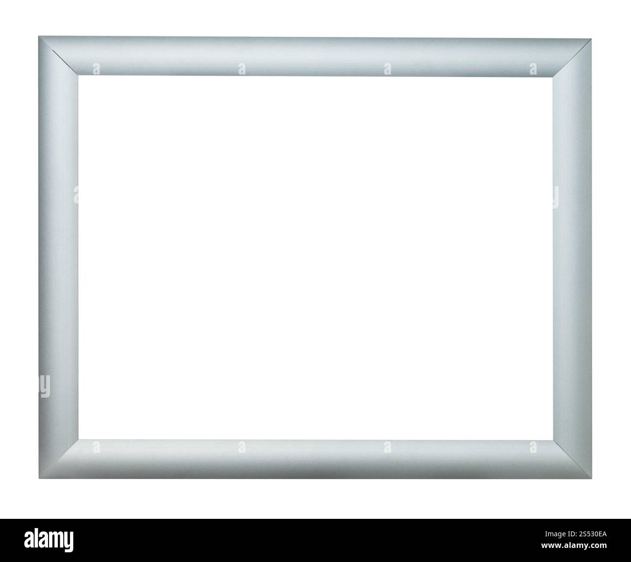 Vuoto argento moderno in legno cornice foto con taglio su tela isolati su sfondo bianco Foto Stock