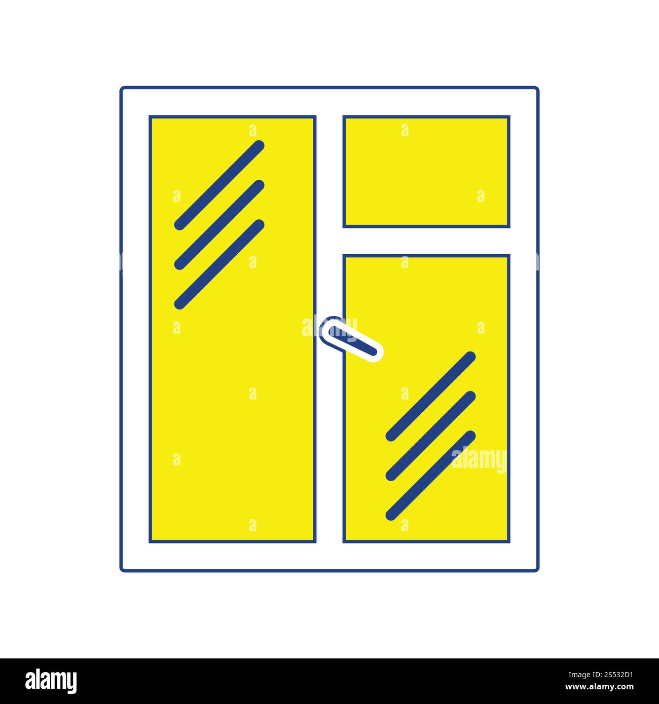 Icona della finestra chiusa telaio. Linea sottile design. Illustrazione Vettoriale. Foto Stock