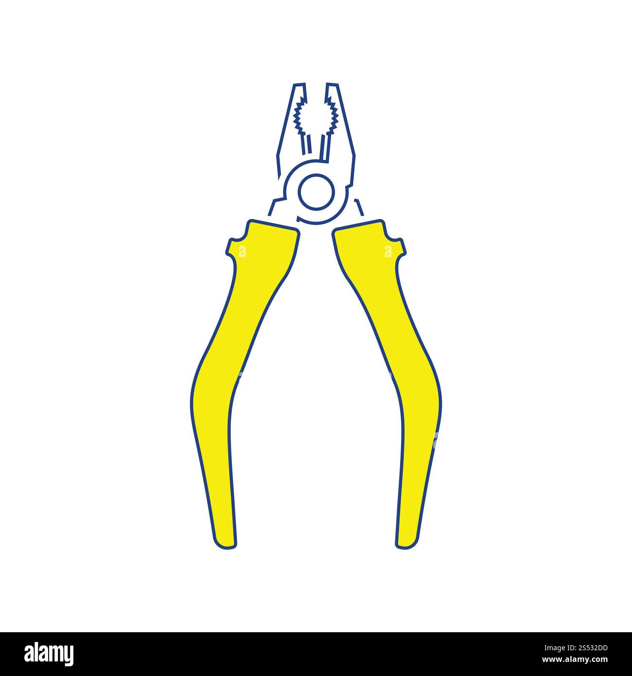 Icona della pinza. Linea sottile design. Illustrazione Vettoriale. Foto Stock