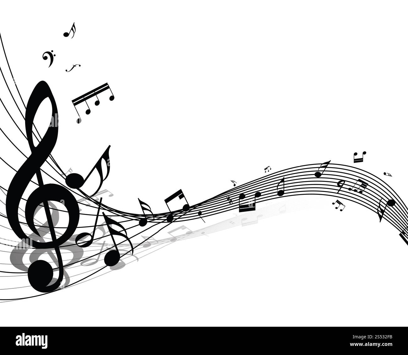 Nota musicale personale. EPS 10 illustrazione vettoriale con trasparenza. Foto Stock