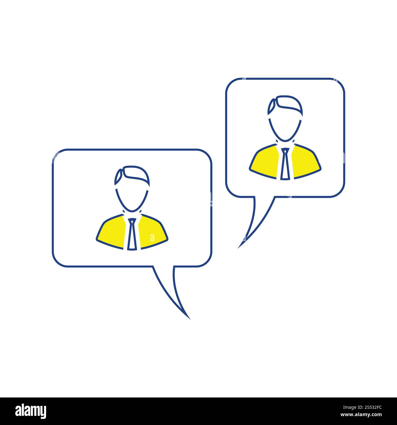 Icona Chat. Linea sottile design. Illustrazione Vettoriale. Foto Stock