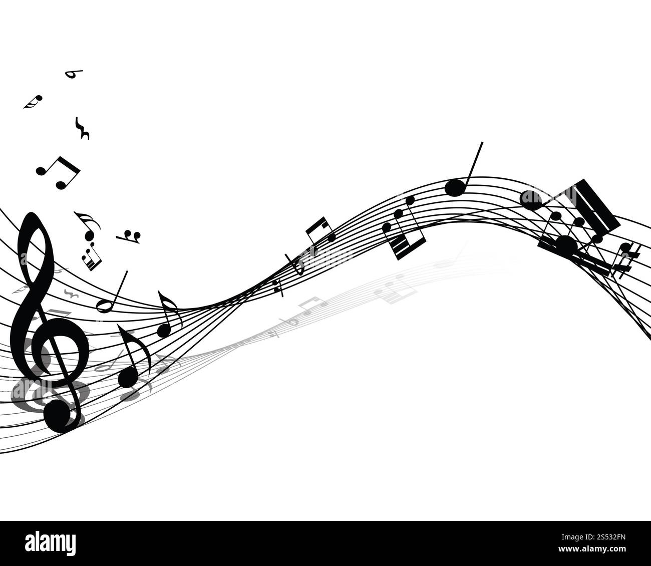 Nota musicale personale. EPS 10 illustrazione vettoriale con trasparenza. Foto Stock