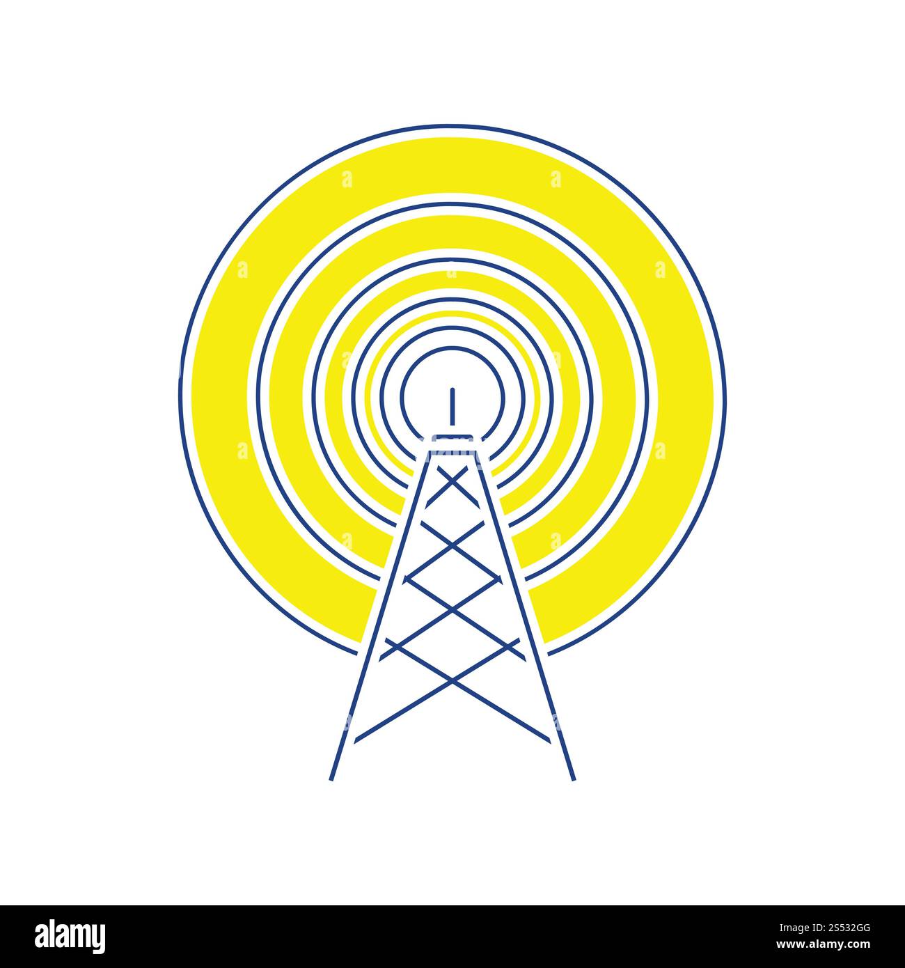 Antenna radio icona. Linea sottile design. Illustrazione Vettoriale. Foto Stock