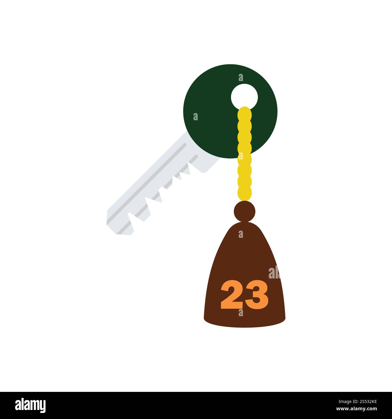 Hotel Room key icona. Schermo piatto a colori e design. Illustrazione Vettoriale. Foto Stock