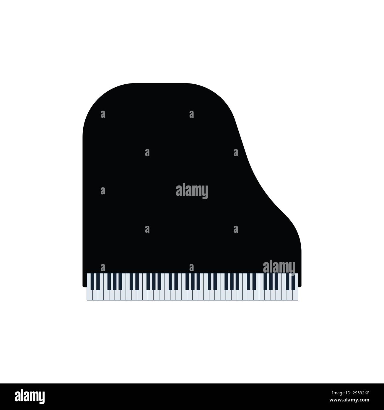 Grand piano icona. Schermo piatto a colori e design. Illustrazione Vettoriale. Foto Stock